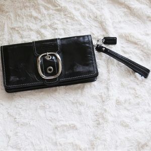 Coach Black Patent Leather Clutch